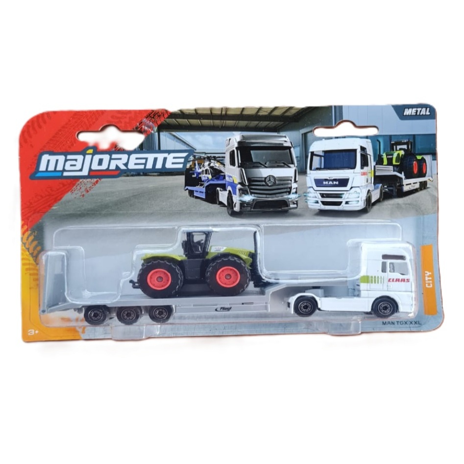 Miniatura Man TGX XXL + Claas Xerion Trator City Transporter - Majorette 1/87