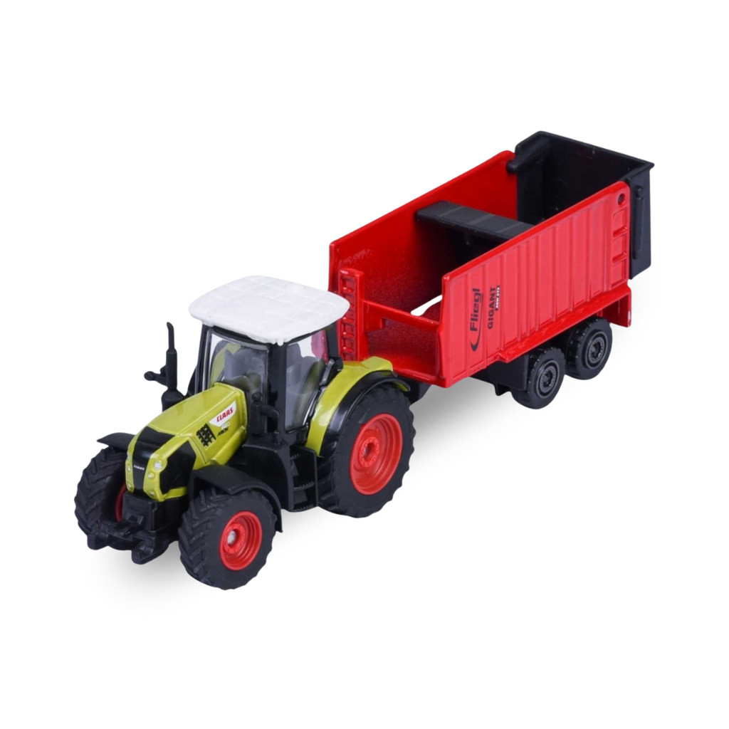 Miniatura Trator Claas Arion 660 C/ Reboque Fliegl ASW 271  - Farm Trailer - Majorette - 1/64
