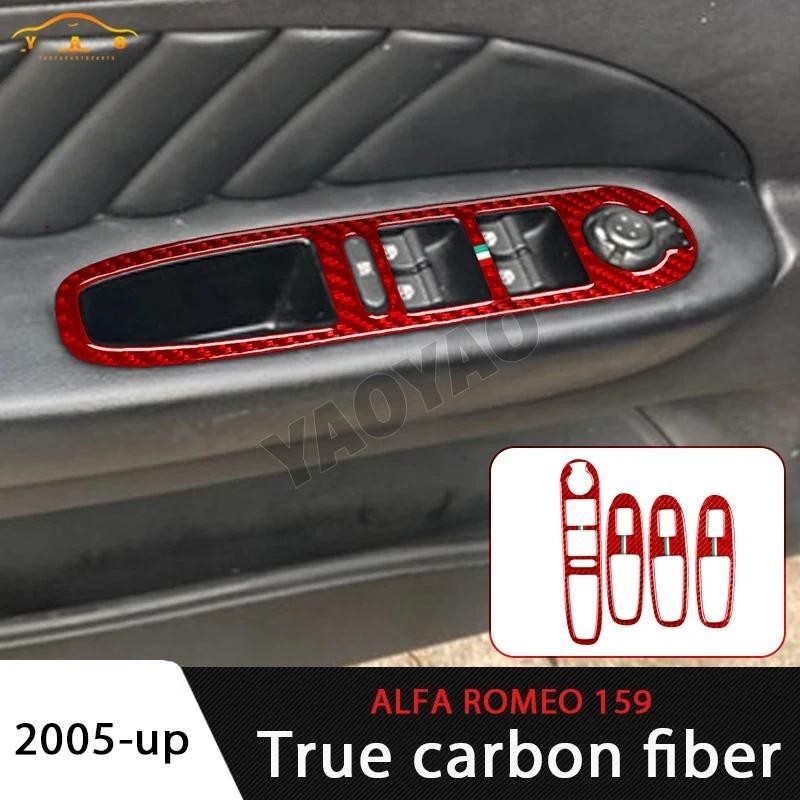 Adesivo De Interruptor De Janela De Carro De Fibra De Carbono Para Alfa Romeo 159 Brera Spider 2004-2024 Acessórios Inte