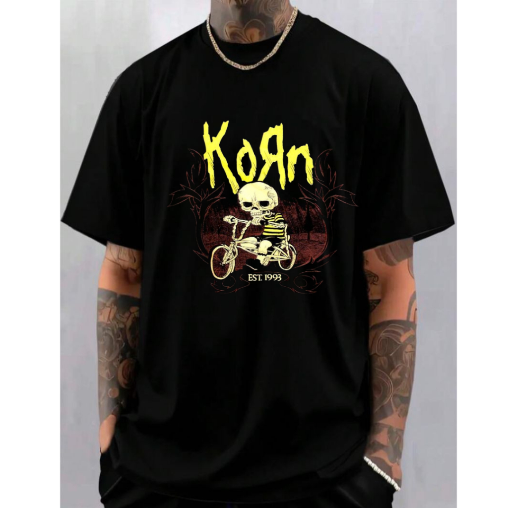 Camiseta Korn Unissex Camisa Rock Roll Várias Estampas Casual 100% Algodão