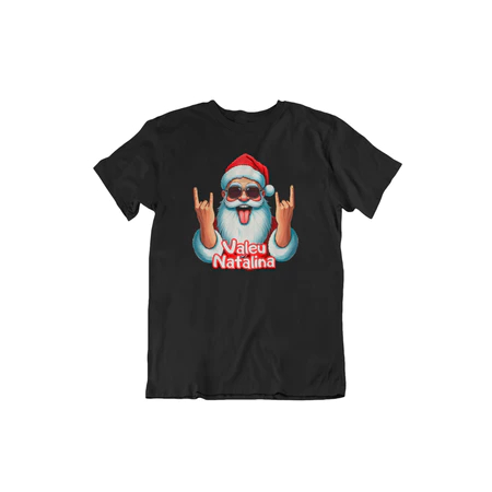 Camiseta Horus Valeu Natalina Rock 100% Algodão Camisa Premium Original Unissex Natal Papai Noel Meme