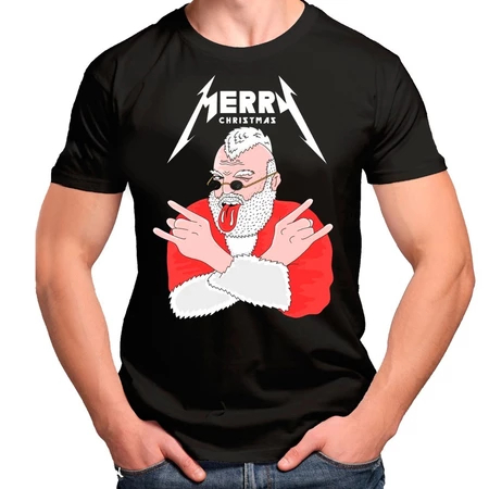 CAMISETA NATAL ROCK PAPAI NOEL ENVIO IMEDIATO 100% Algodão