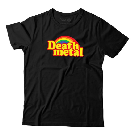 Camiseta Masculina Com Estampa Arco Iris Banda De Rock Tecido Premium 100% Algodão