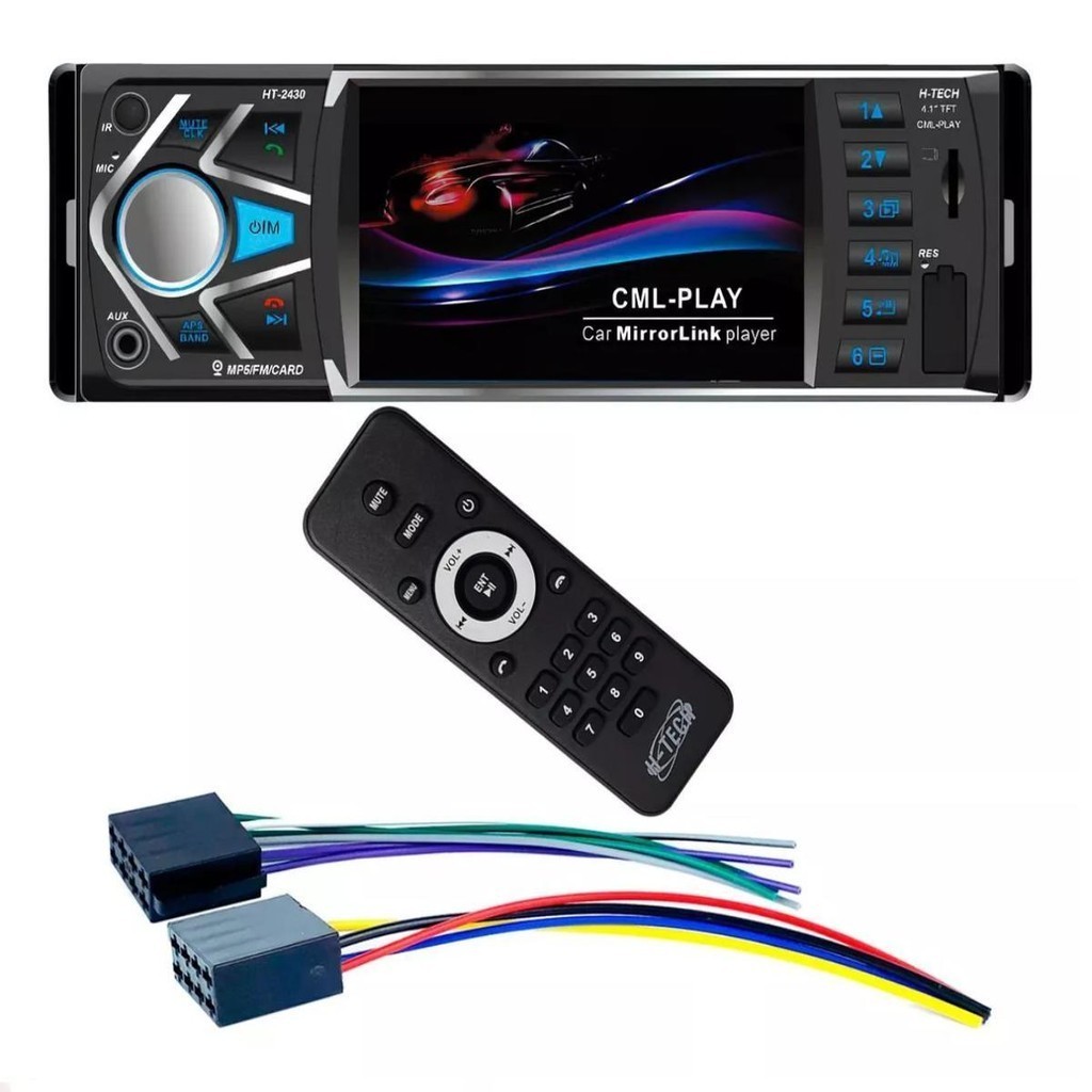Rádio Automotivo Tela 4 Polegadas Espelhamento Android/Iphone USB/SD/Aux/Bluet