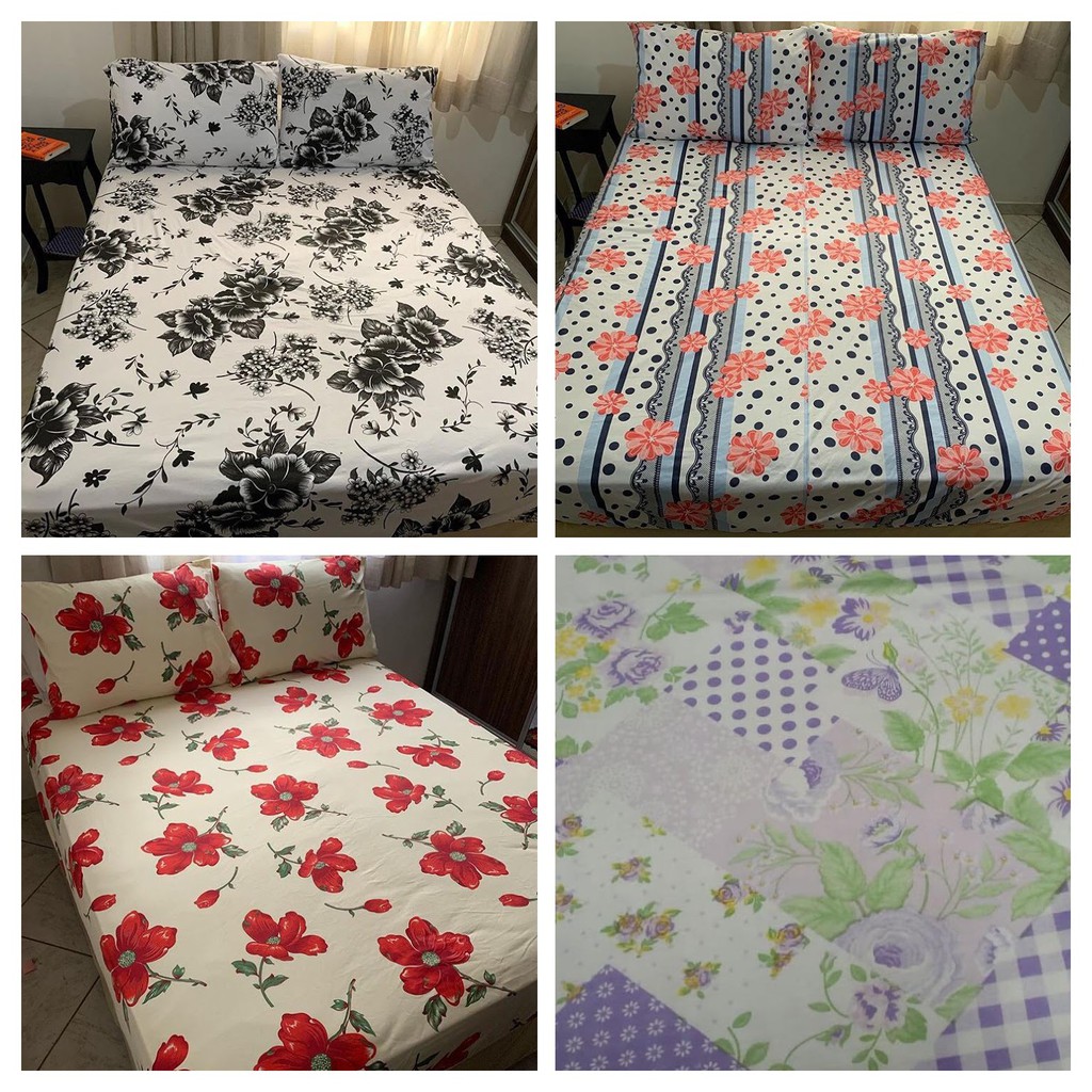 Kit 10 Lençol Casal Padrão C/ Elástico Estampado + 20 Fronha