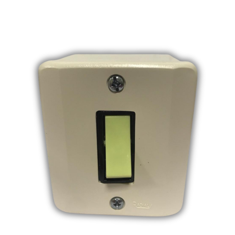 Kit C/ 5 Interruptor Simples Sistema X  - 1 Tecla - Caixa Externa
