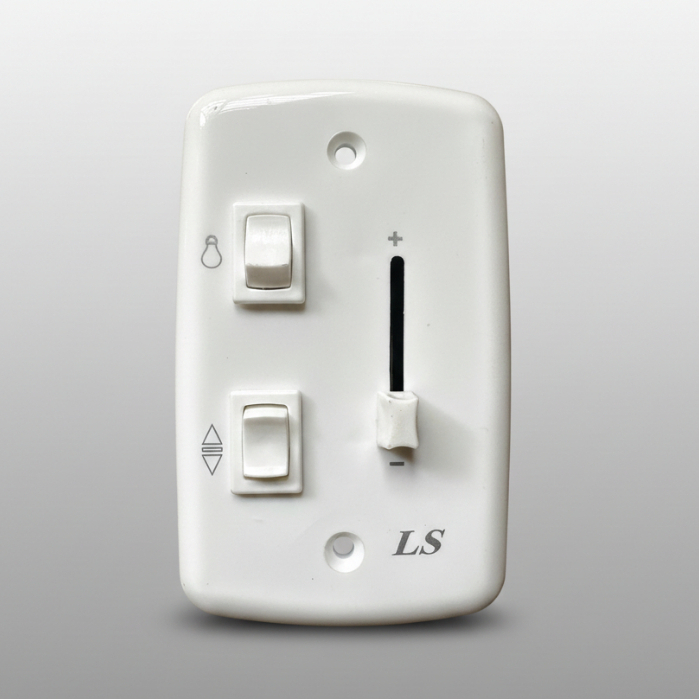 Chave Controle de Velocidade Deslizante Bivolt com  2 Teclas Branco