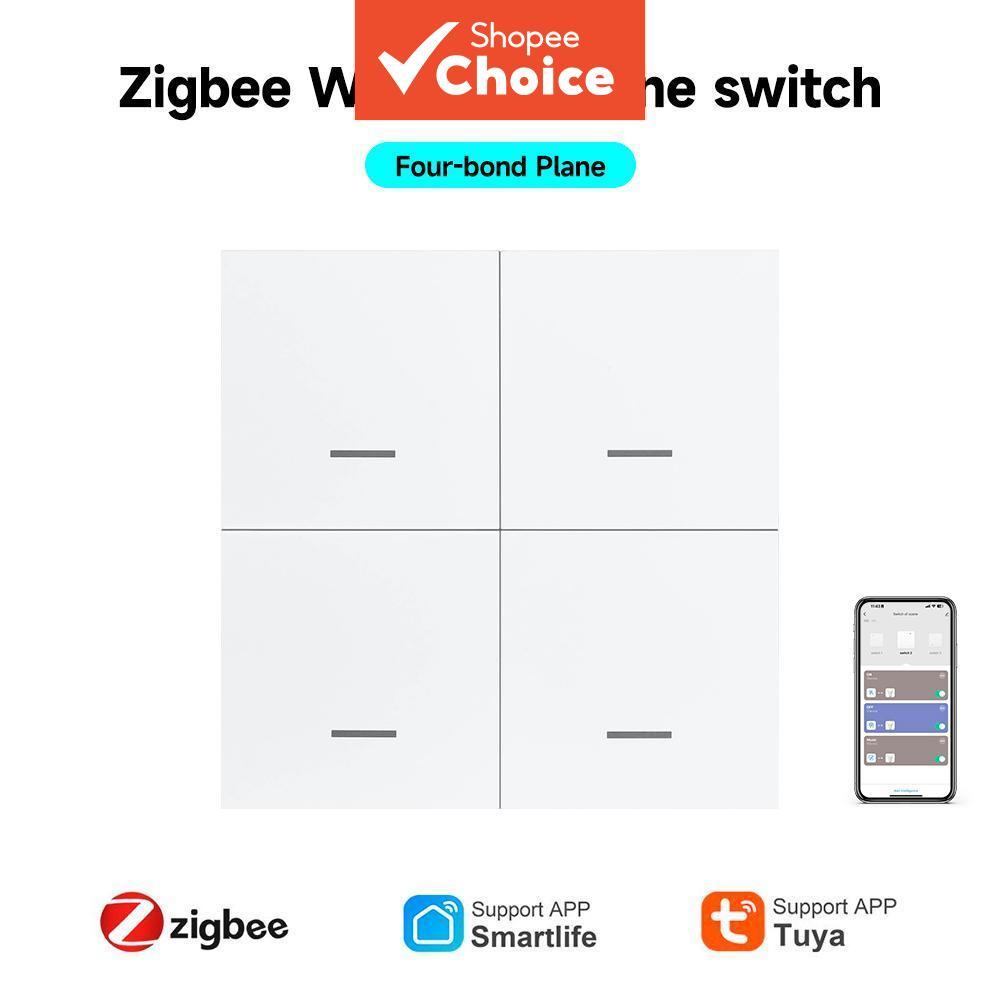 Zigbee Scene Switch Tuya Controlador Sem Fio Adesivo Grátis De 4 Teclas via Aplicativo
