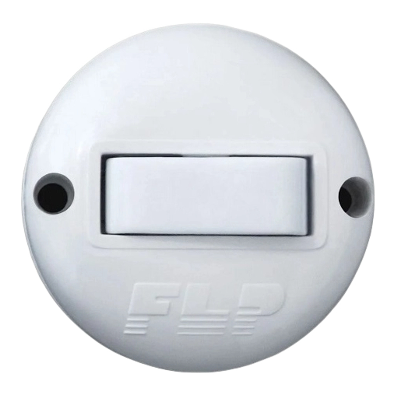 Kit Com 4 Interruptor Externo Redondo 1 Tecla C/paraf.e Bucha FLP936