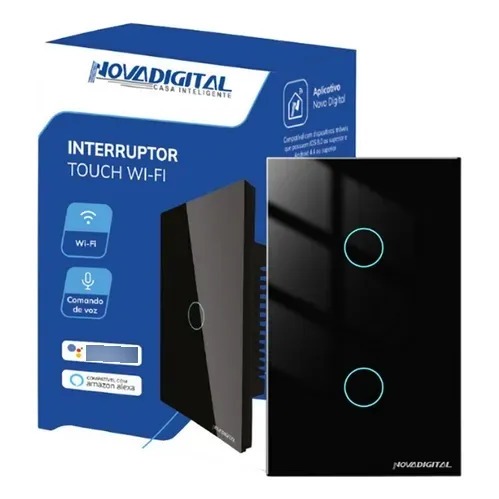 Interruptor Inteligente Wi-fi Novadigital 2 Teclas Tuya