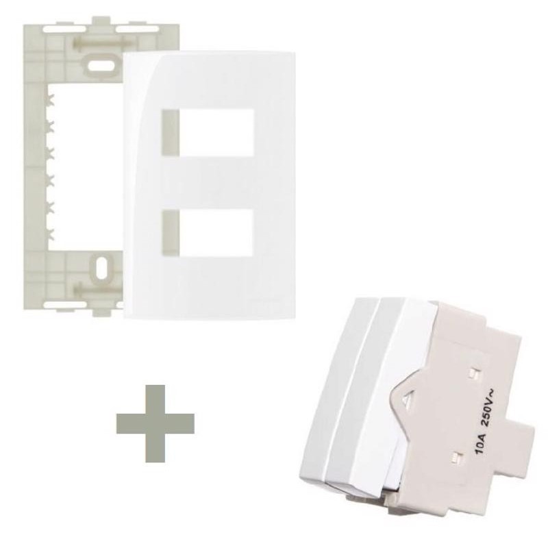 KIT 2 PÇS INT DUPLO PAR 10A 4 TECLAS SLEEK + PCA 4X2 2 MOD MARGIRIUS