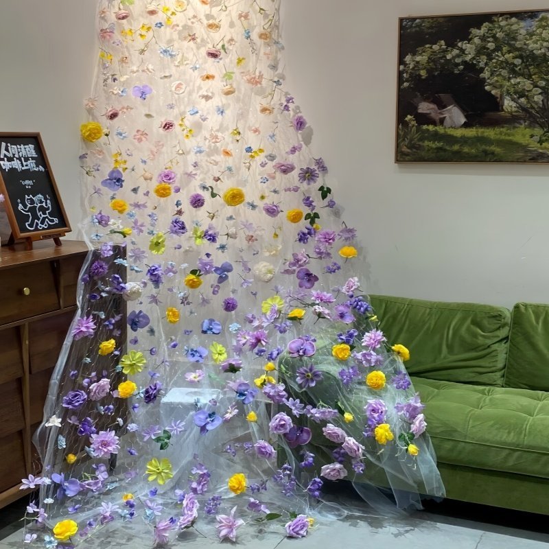 Criação de anel de jardim de infância suspensão flor porta final decoração primavera malha de arame farpado arte Floral