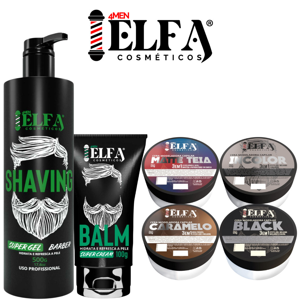 Kit Elfa 4Men – Pomada Modeladora para Barba e Cabelo | Cuidado Completo