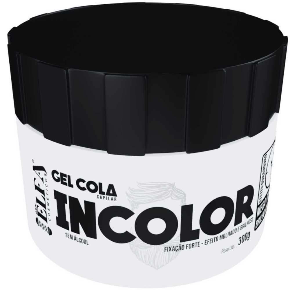 Gel Incolor Extra Forte Efeito Molhado - 300g  Elfa 4men