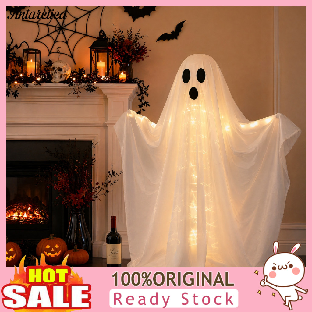 Outdoor Halloween Props Light Led Ghost Decoration Light-up Standing White for Porch Yard Lawn Indoor Spooky Decor for G