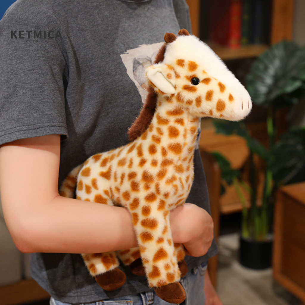 Wildlife Stuffed Giraffe Plush Toy Soft Doll – Cute for Kids Nursery Decor Fluffy Standing Ornament Perfect Gift for C