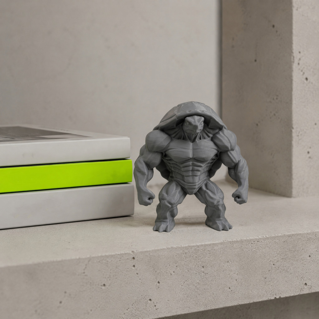 3d Printed Turtle Figurine – Funny Fitness Sculpture Gym Office Desk Decor Unique Standing Statue for Workout Enthusia