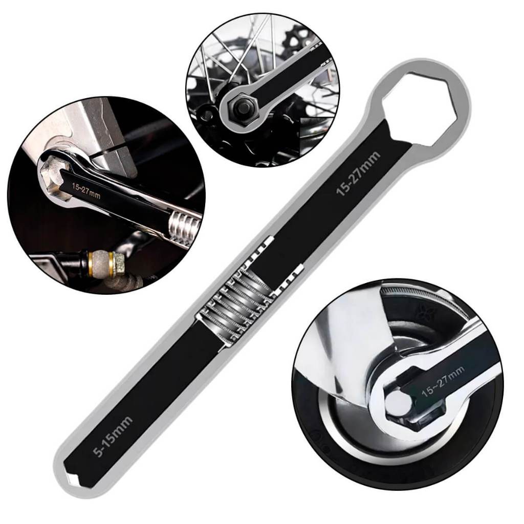 Chave Estrela Ajustável 15-27mm Aço Cromo Vanádio Cromada Torque Mecânica Automotiva Construção Reparos Profissionais
