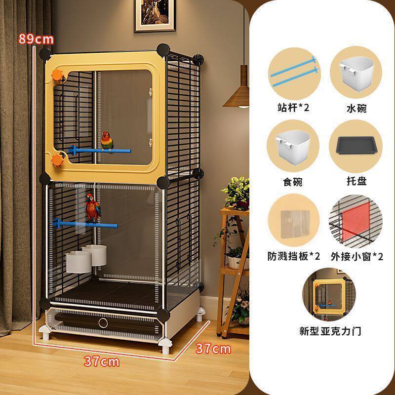 Novo estilo gaiola periquito gaiola Xuanfeng peônia Bunbird Extra grande Villa Metal casa grande espaço gaiola Ornamenta