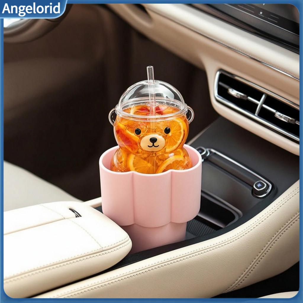 Car Beverage Holder 2pcs Heart Shape Cup Adapter for Bearista Cups Universal Fit 70-80mm Slots Cute Auto Drink Stand for
