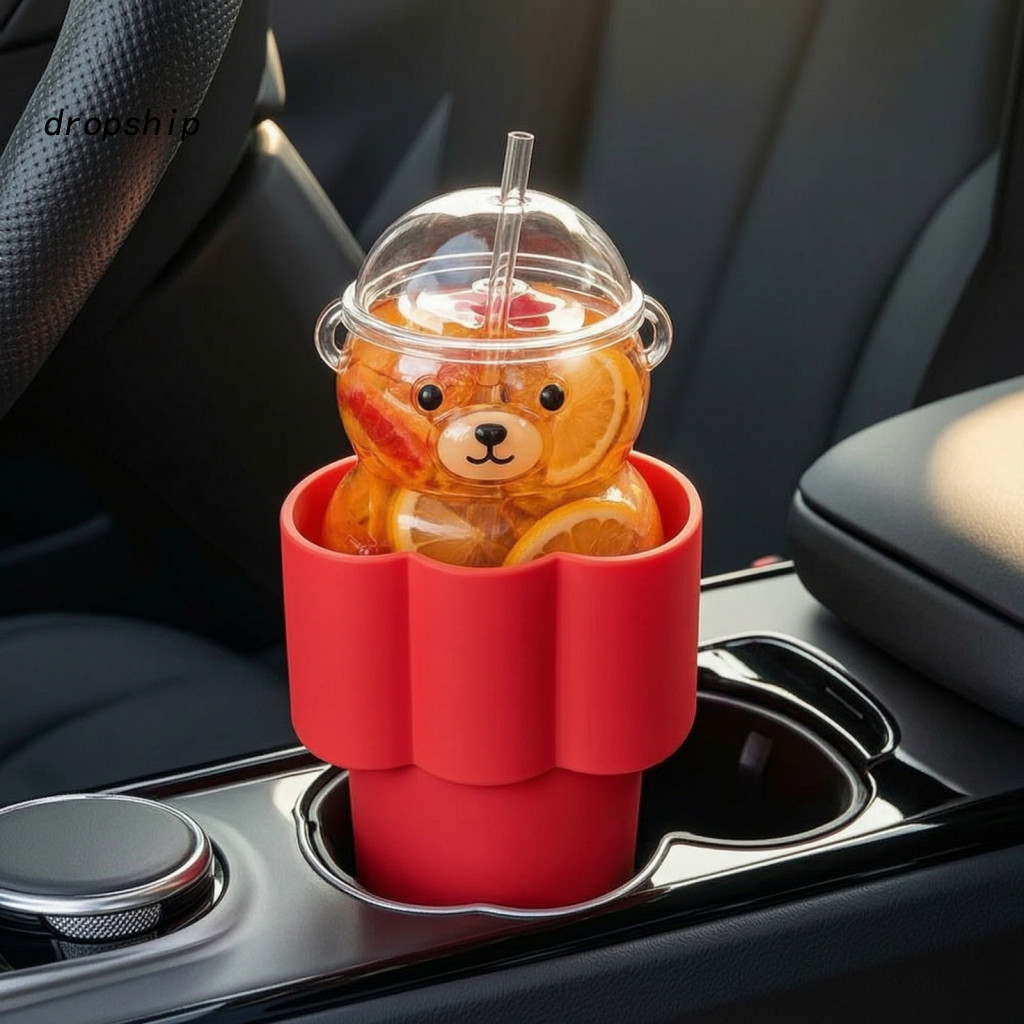 Automotive Drink Holder Console Cup Organizer 2pcs Heart Shape Car Adapter for Bearista Cups Universal Fit 70-80mm Slots