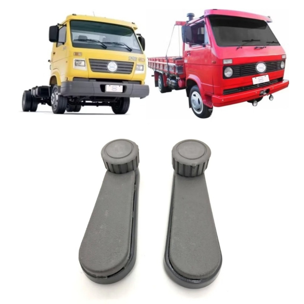 Par de Manivela Vidro Metal Cinza   Caminhões  Worker / Delivery /Titan até 1994