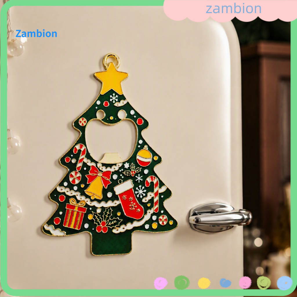 Heavy Duty Beer Bottle Opener Decorative Holiday Hanging Ornament Christmas Tree with Magnet – Metal Cap Fridge Sticke