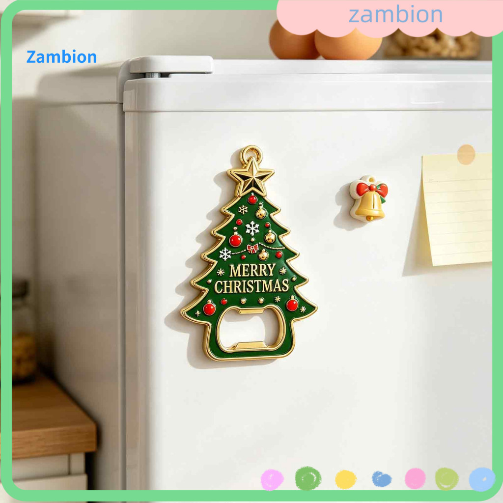 Magnetic Fridge Decor Beer Bottle Opener Christmas Tree Magnet Heavy Duty Metal Kitchen Bar Tool Holiday Party Favor Gif