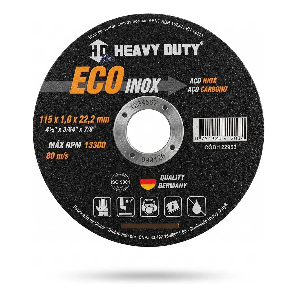 Kit 50 Disco De Corte 115mm Fino Ferro Metal Inox Heavy Duty