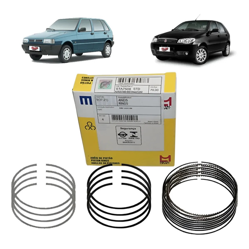 Anel de Segmento Fiat Fire 1.0 8v Metal Leve - STA 7508 STD