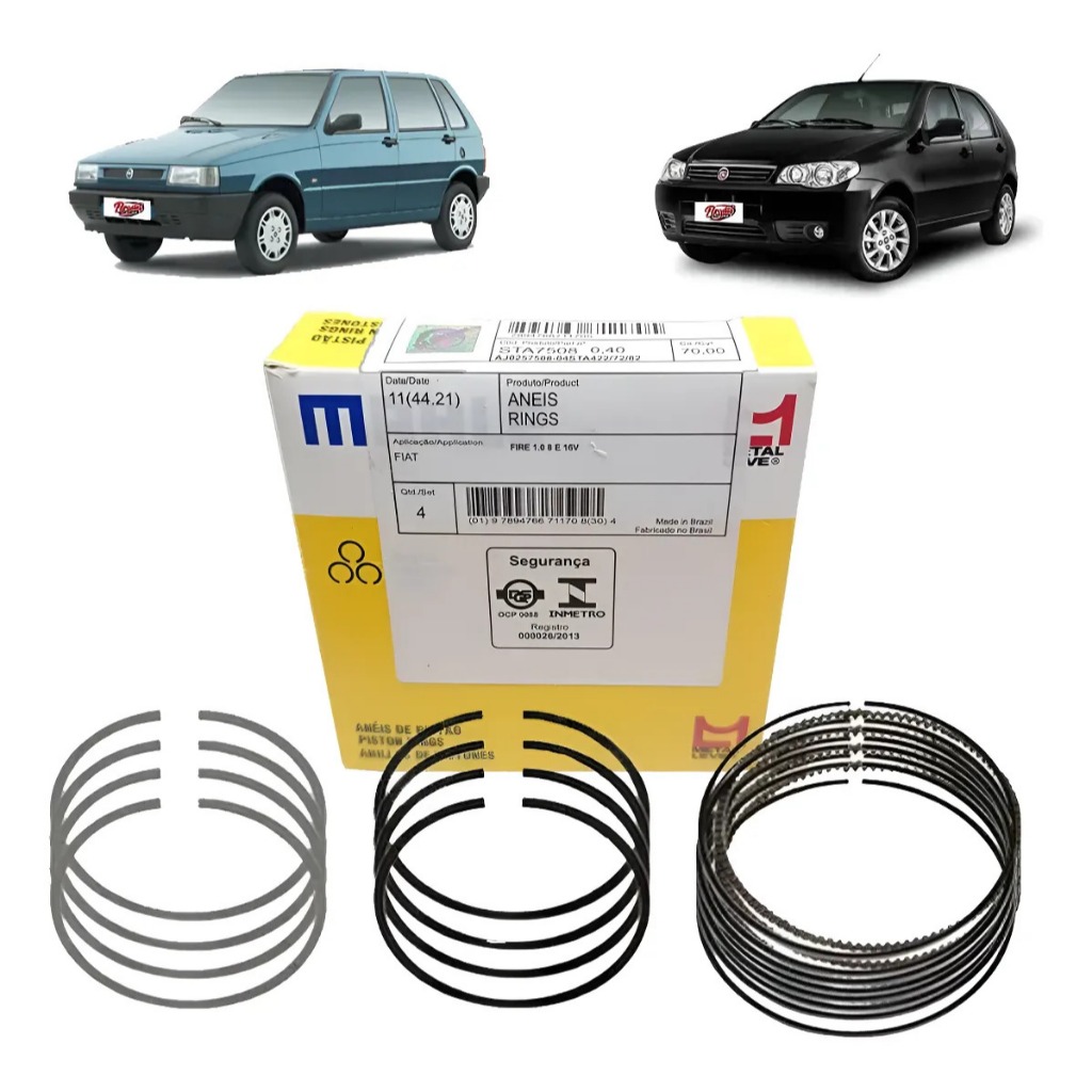 Anel de Segmento Fiat Fire 1.0 8v Metal Leve - STA7508 040