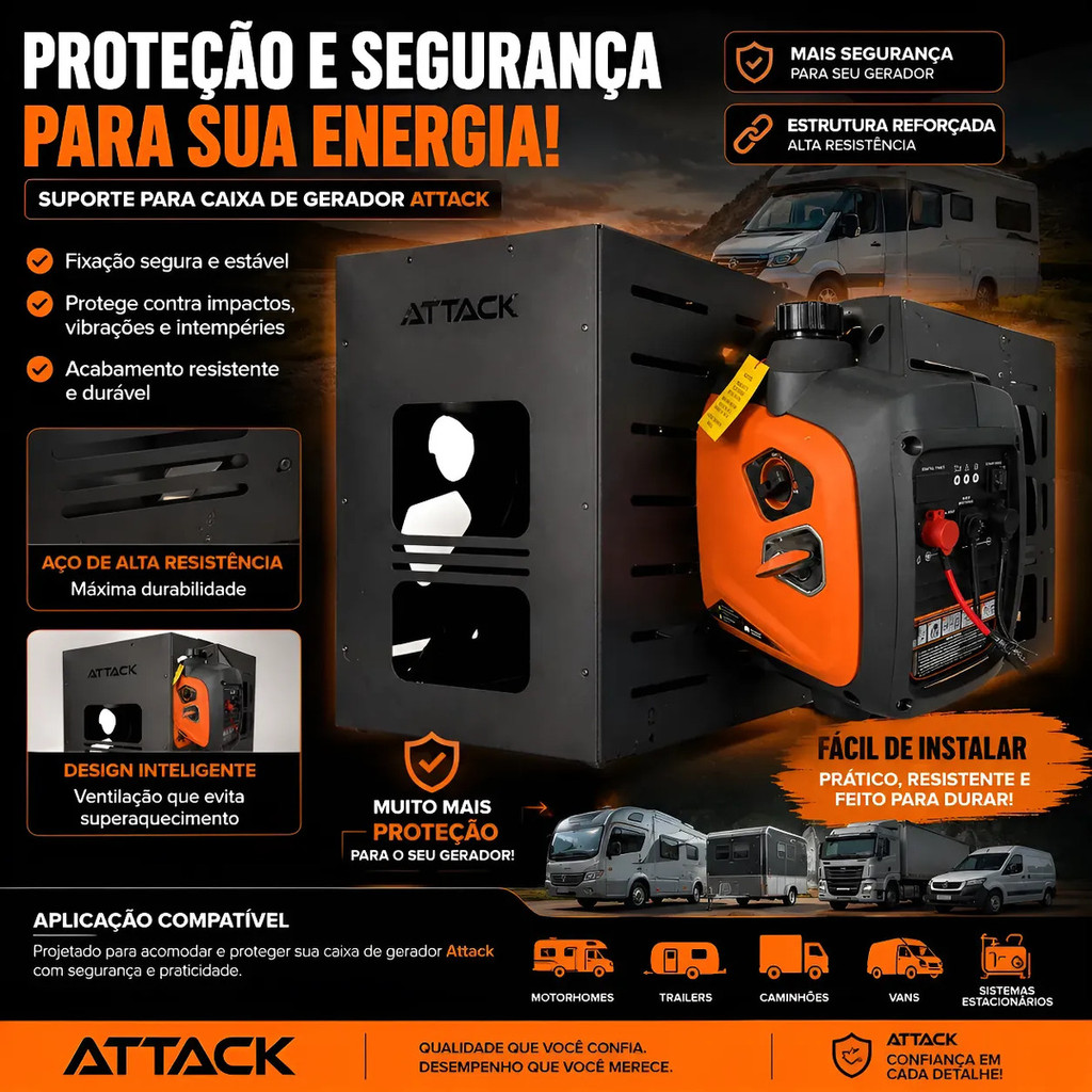 Caixa Metal Para Gerador  Caminhão / Motorhome 12v E 24v