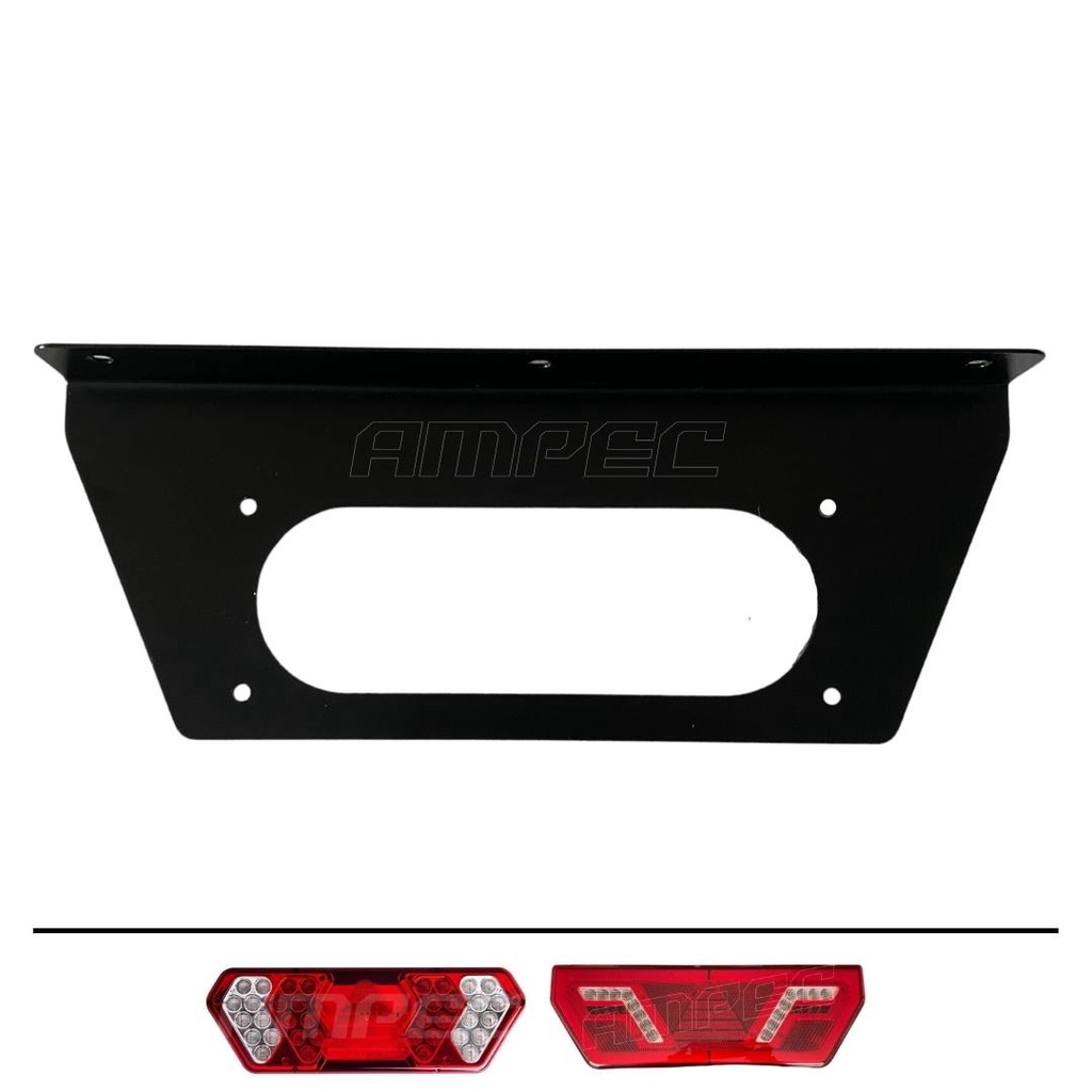 Suporte Metal Lanterna Traseira Estilo Guerra Implementos Caminhão Carreta 41cm EDNIM1414