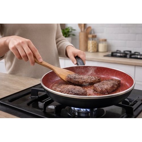 Frigideira Antiaderente Revestimento Ceramico 24cm Alta Durabilidade Facil Limpeza Preta