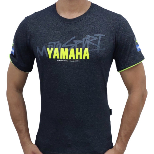 Camiseta Yamaha Factory Racing Preto Mescla Masculina  - ALL 513