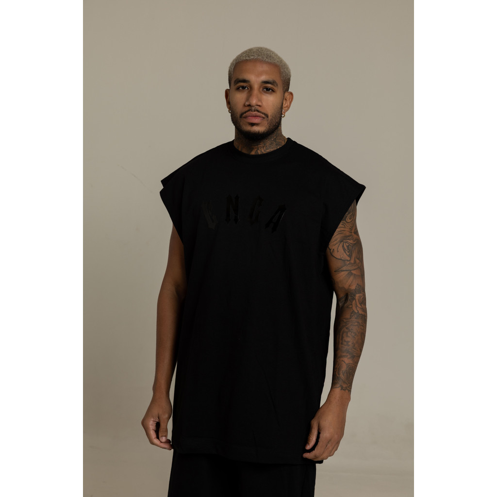 Regata Oversized Streetwear All Black Plus Size