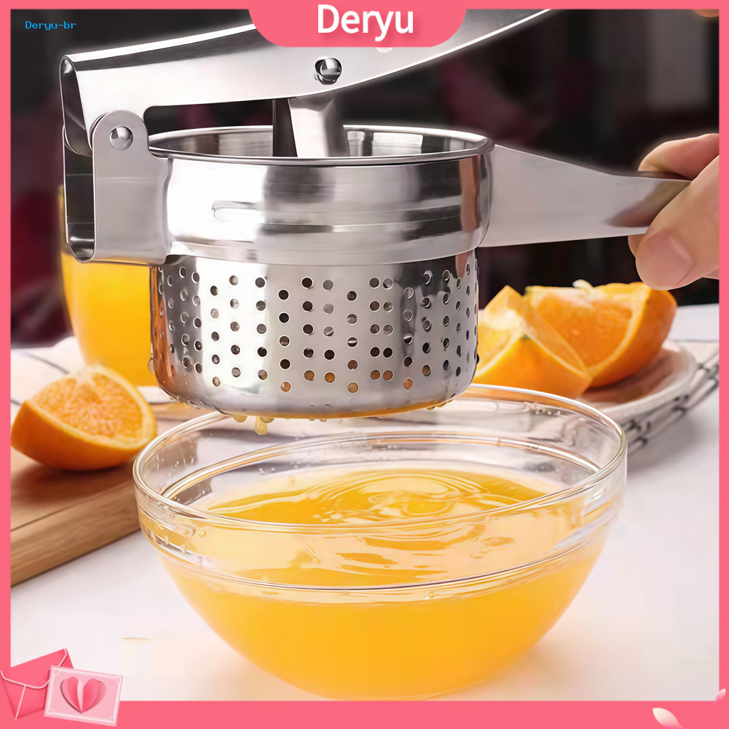 Stainless Steel Food Press Kitchen Prep Tool for Stuffing Potato Ricer with T-handle Garlic Multifunctional for Mashed P