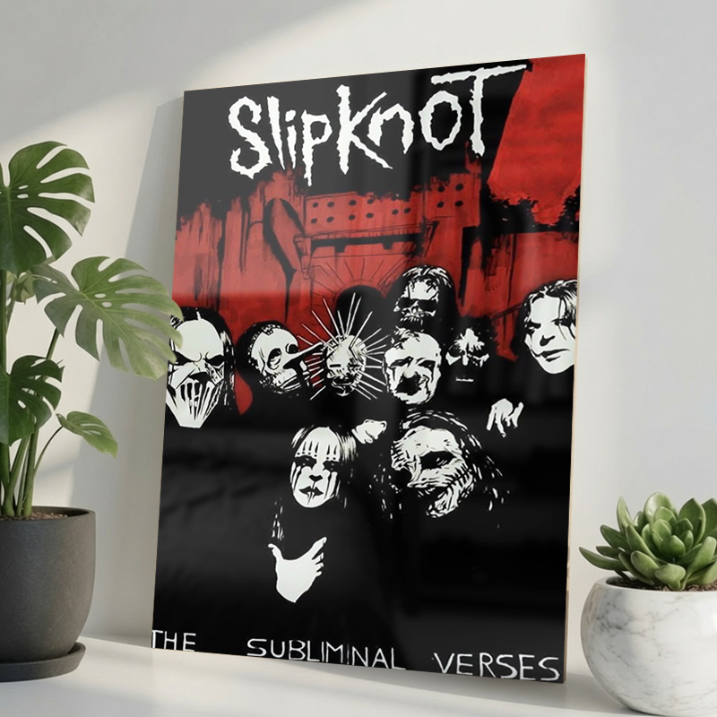 Placa Decorativa Quadro Slipknot, Rock, Música, presente - 20x28 MDF