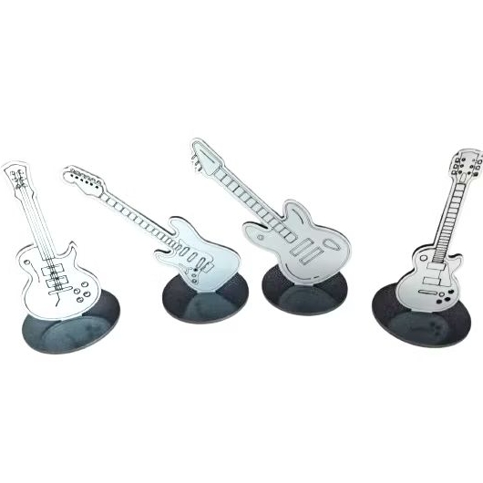 [KIT ] 4 Guitarras Decoração Estúdio de Música Presente Músico Interior De Mesa Música Rock Aniversário Presente.