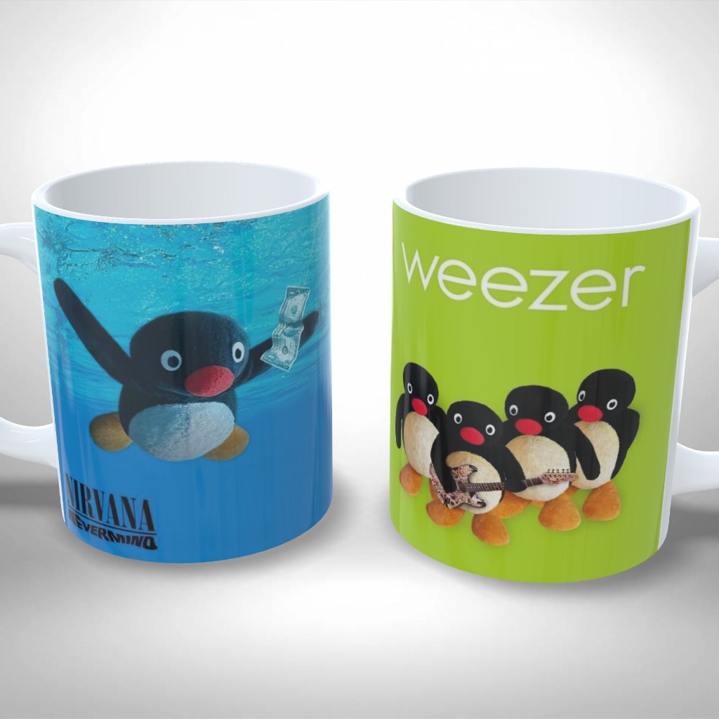 Caneca Personalizada Capa de Albuns Pingu Bandas Divas Pop Rock - Presente único e Criativo