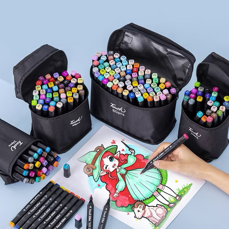 Kit de 25 36 46 Canetinhas Hidrográficas 2 Pontas Colorir Caderno Desenho Multicolor Material Escolar Cartografia Pintar