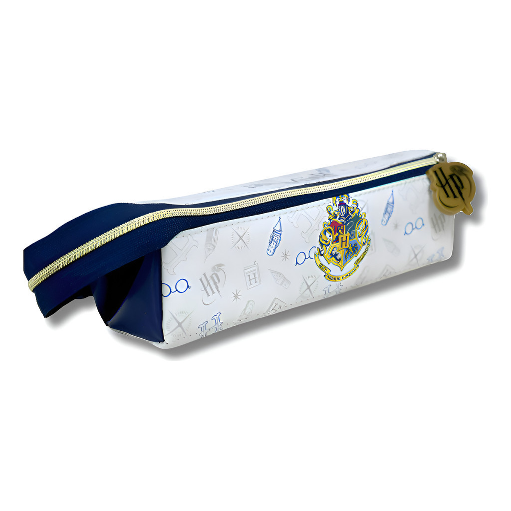 Estojo Escolar Com Ziper Harry Potter Hogwarts Original Cin Cinza/ Marinho