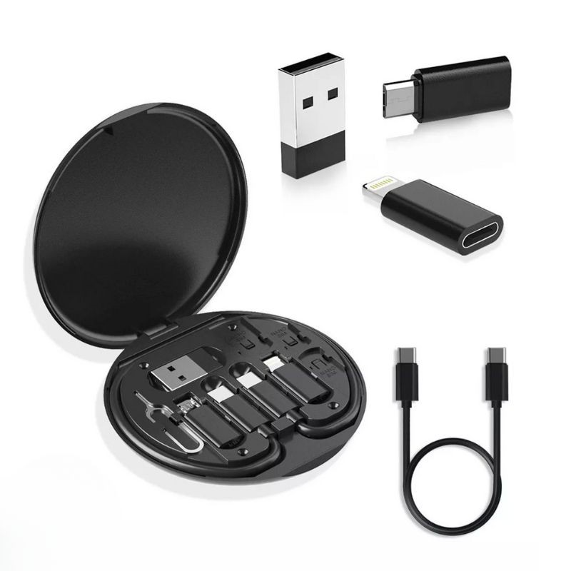Kit Cabo e Adaptadores Multifuncional com Estojo Portátil 60W