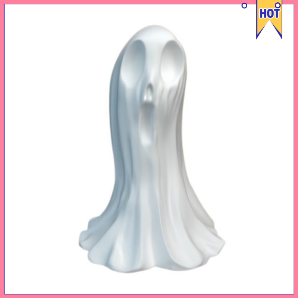 3d Printed Ghost Ornament Halloween Decor Abstract Pleated Cloak Figurine Minimalist Desktop Shelf Decoration Unique Spo
