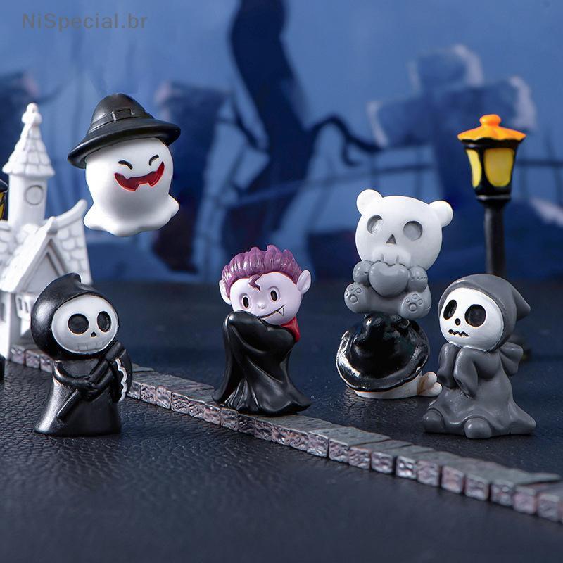 [Nis] Halloween Ghost Devil Wizard Estatueta Decoração De Paisagem Em Miniatura DIY Acessórios De Para Casa Desktop Pequ