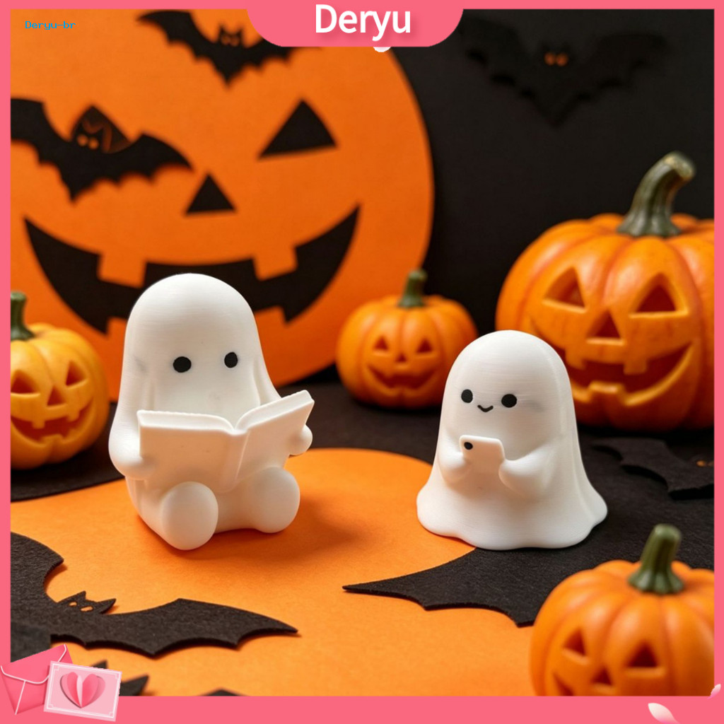 3d Printed Ghost Ornaments Halloween Desk Decorations Cute Figurine – Spooky Resin Statue Funny Desktop Tray Decor Tab