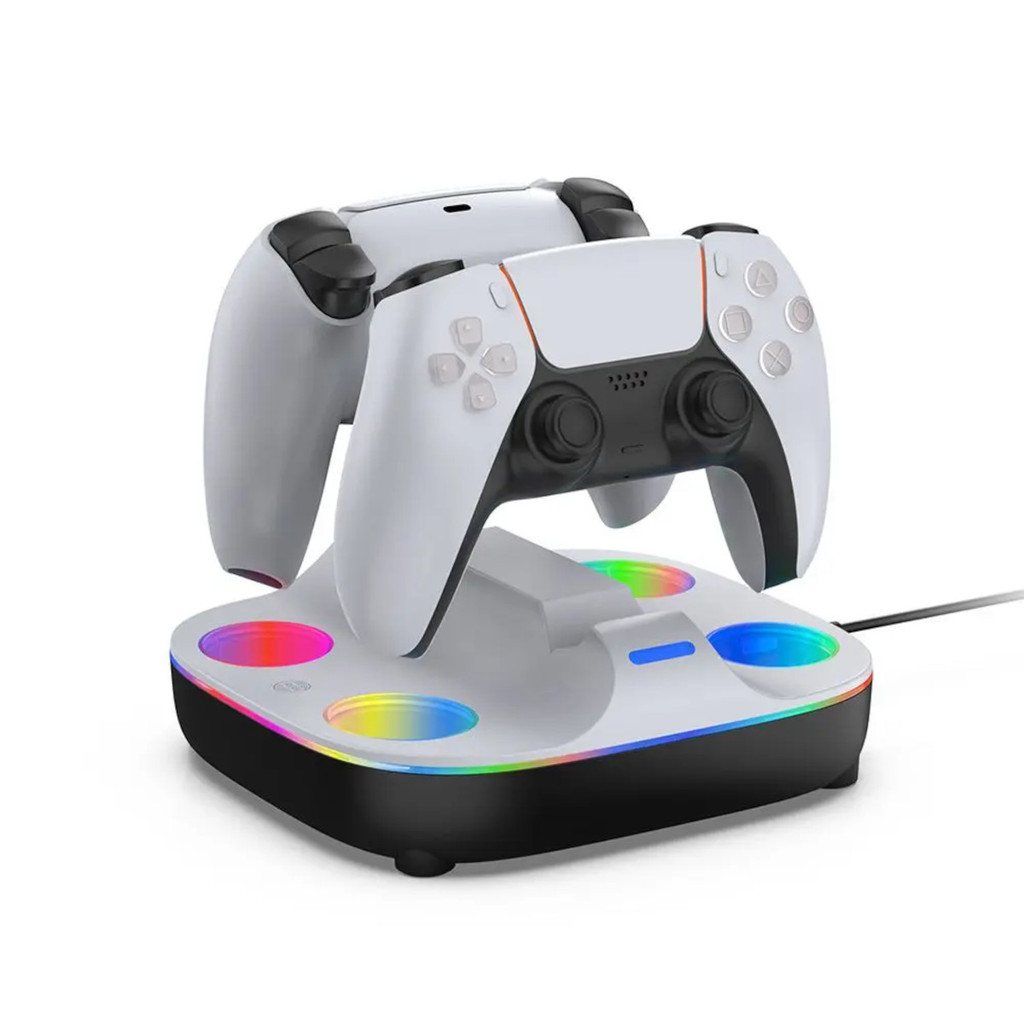 Dock Carregador Duplo PS5 Controles Dualsense Led RGB Pro