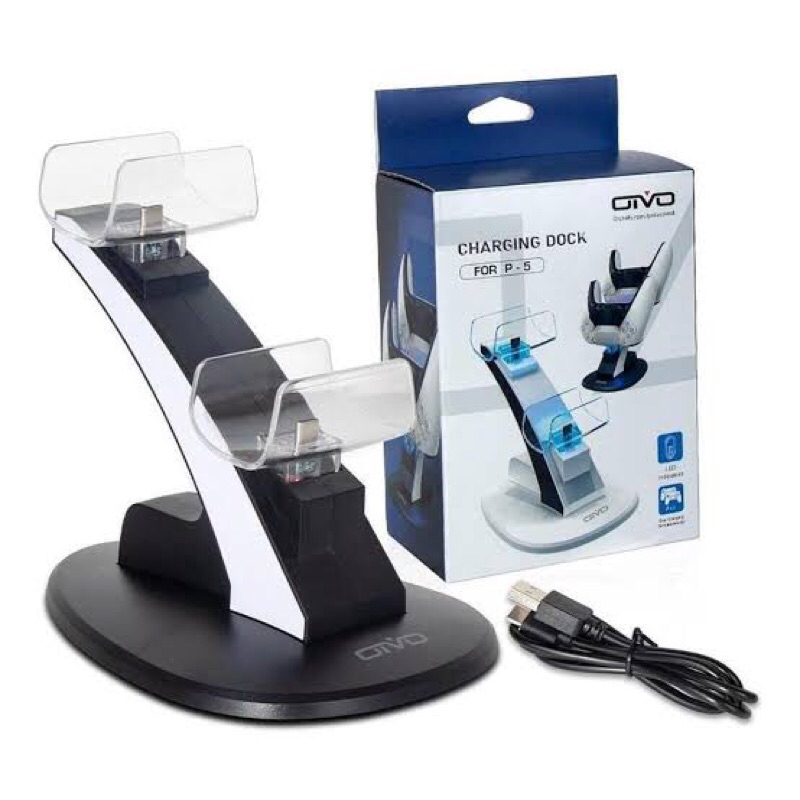 Carregador Controle Compatível com PS5 Dualsense Usb Estação Dock Carregamento - Oivo