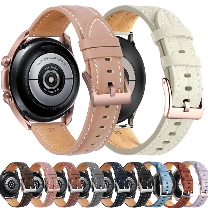 Pulseira De Couro De 20mm Para Samsung Galaxy Watch 3 41 45mm Active 2 Gear S3 22mm Huawei GT2 46mm Substituição