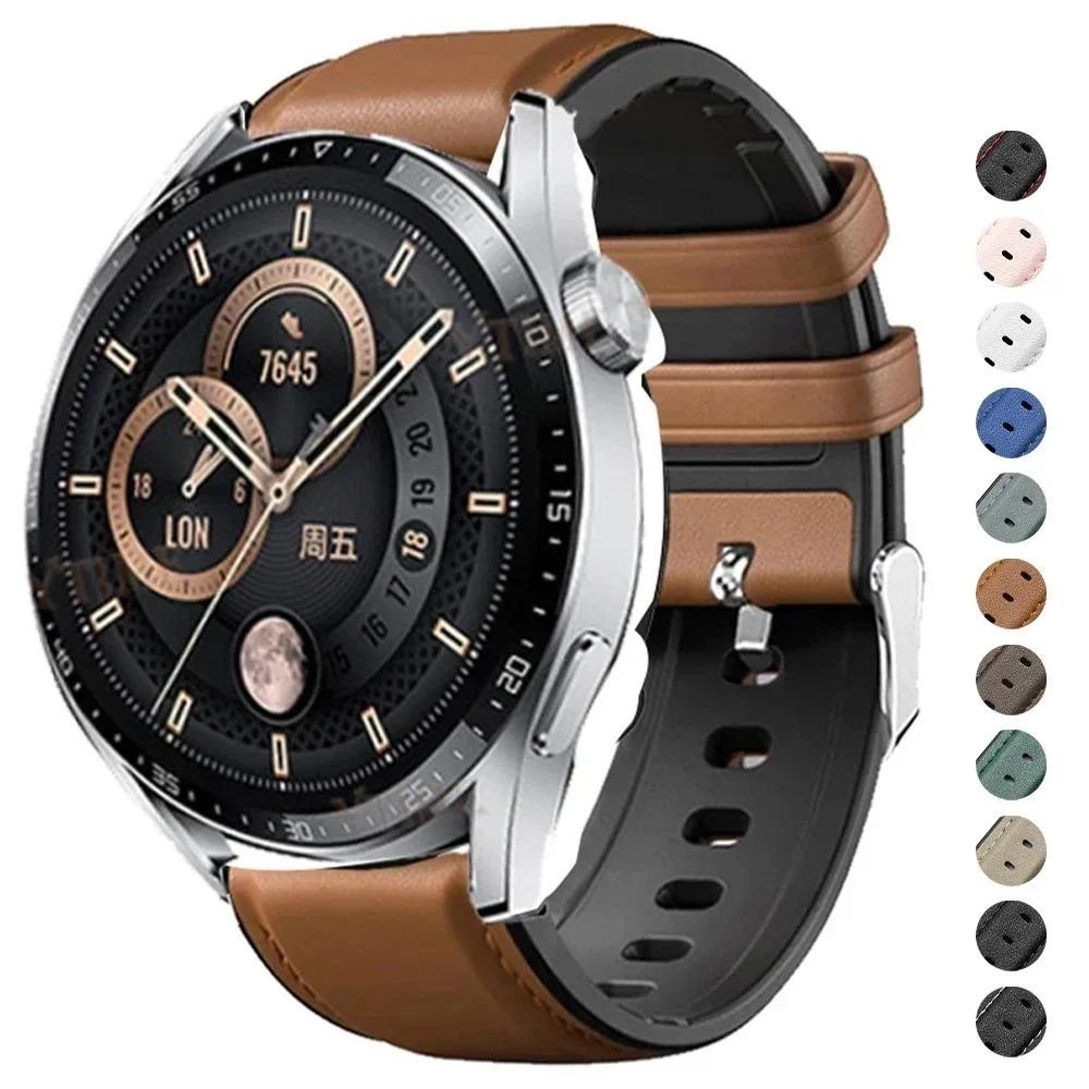 20mm 22mm Couro E Silicone Pulseira Híbrida Compatível Para Relógio Samsung Galáxia 6 5/4 44mm 40mm C20 Pro Swim Active 2 Gear 3 Bracelete Amazfit Bip 3 Huawe GT2 3